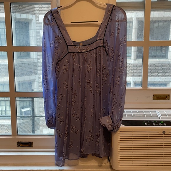 ASOS blue floral flowy short dress - Picture 2 of 2